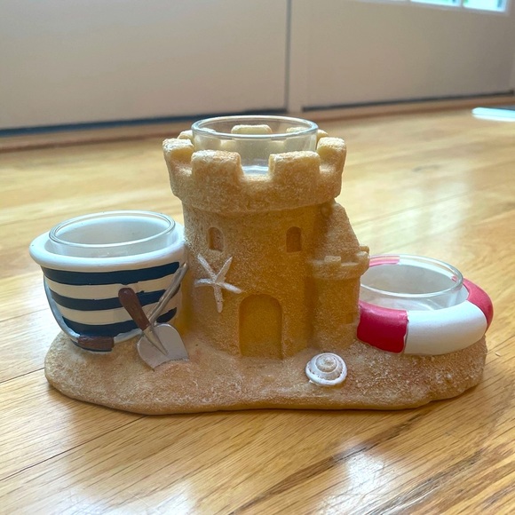 Beach sand castle mini candle holder